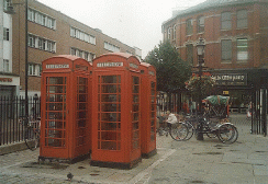 [telephone boxes and bikes]