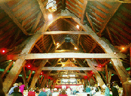 [Interior roof of Rivington Hall Barn]